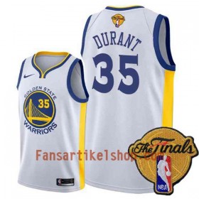 NBA Golden State Warriors Trikot Kevin Durant 35 2018 NBA Finals Patch Nike Weiß Swingman - Herren
